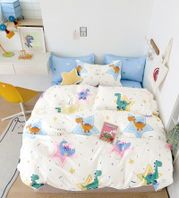 Постельное белье из твил-сатина TANGO веселые динозаврики 70х70 (2шт) 1,5-спальное