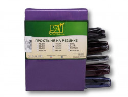 Простыня на резинке из сатина АЛЬВИТЕК ПР-СО-Р-ТЛ темная лаванда 200х200