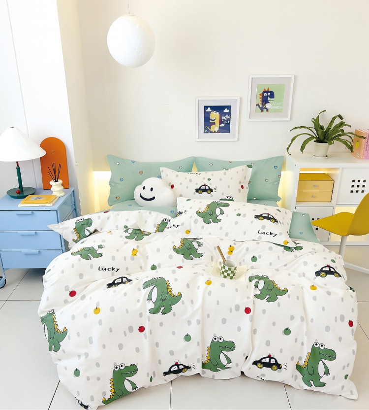 Постельное белье из твил-сатина TANGO lucky dino 70х70 (2шт) 1,5-спальное