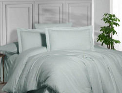 Постельное белье из страйп сатина KARVEN N163-SS-013 MINT ментол 50х70 (2шт), 70х70 (2шт) евро