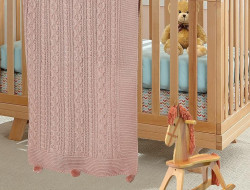 Плед детский из акрила KARVEN D035 V2 пудра 90х115