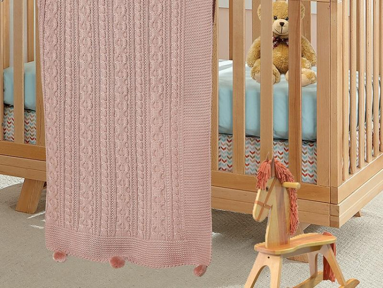 Плед детский из акрила KARVEN D035 V2 пудра 90х115