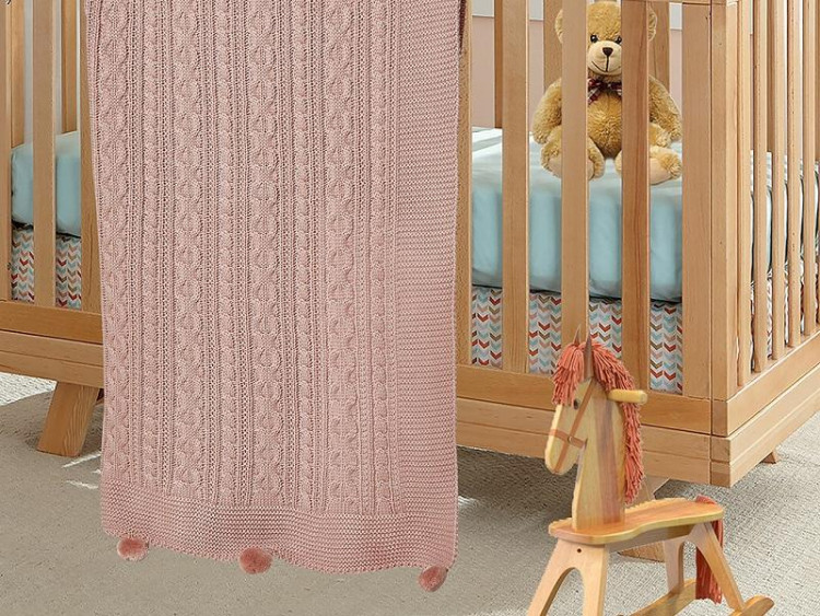 Плед детский из акрила KARVEN D035 V1 пудра 90х115