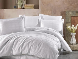 Постельное белье из сатина де люкс KARVEN N044 MARSELA V-1 WHITE 50х70 (2шт), 70х70 (2шт) евро