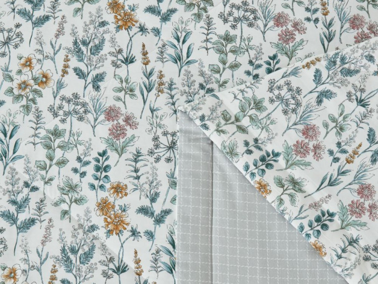 Постельное белье с летним одеялом из сатина ASABELLA Флористика 50х70 (2шт) евро