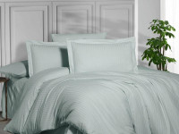 Постельное белье из страйп сатина KARVEN N164-SS-013 MINT ментол 50х70 (2шт), 70х70 (2шт) семейное